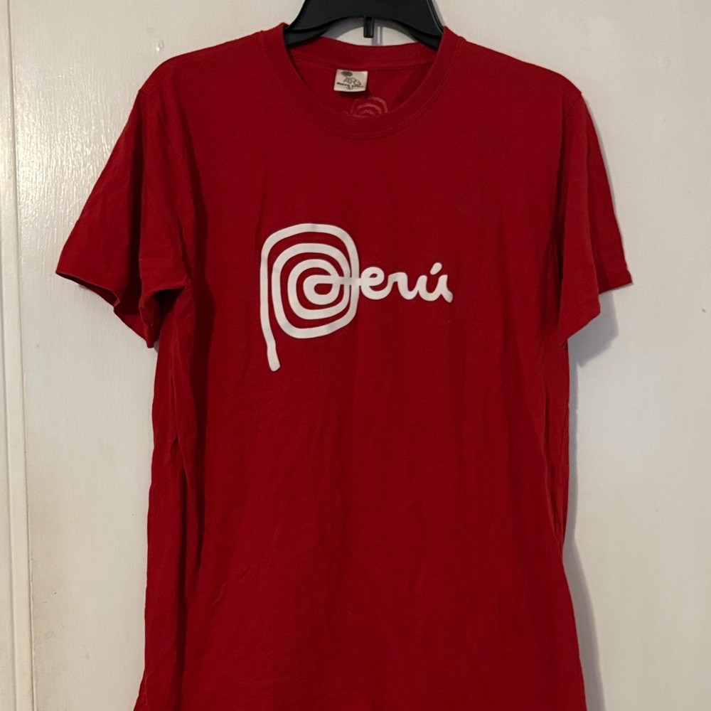 Vibrant Red Peru Graphic Tee